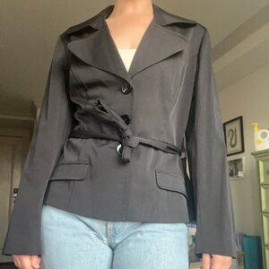 Black blazer with tie